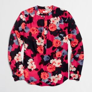 Printed Floral Henley Blouse